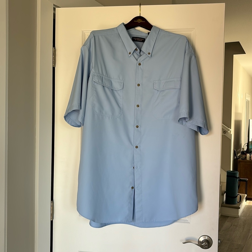 Men’s Roundtree & Yorke, Casual Shirt, Blue, 3XT